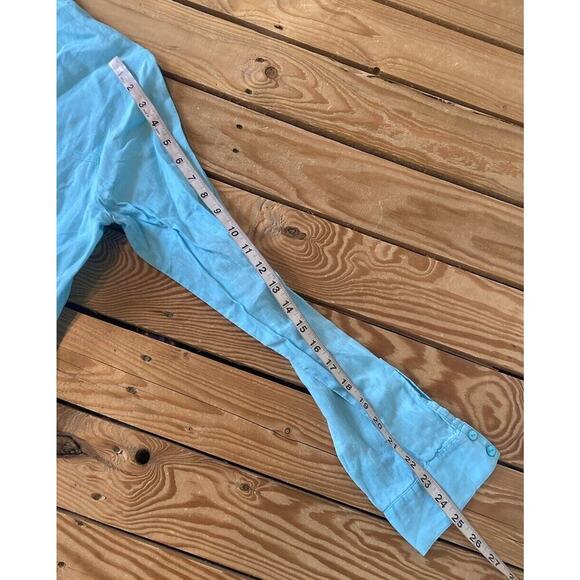 Eileen Fisher Button Up Linen Shirt Size Small Women’s Blue - Picture 8 of 9